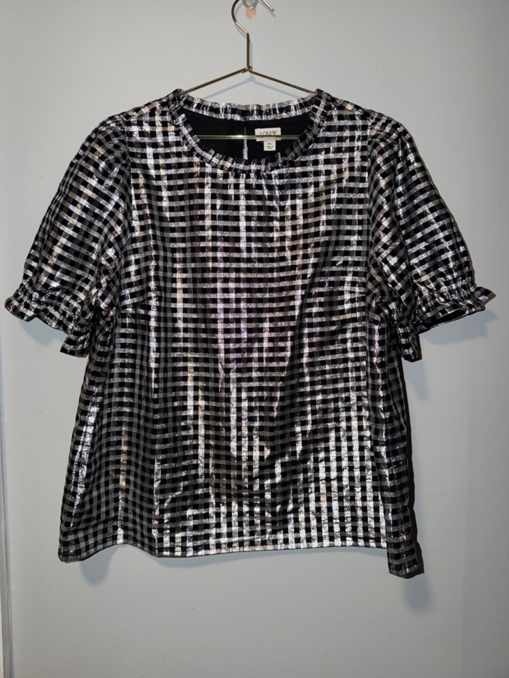 J.Crew short sleeve blouse Silvery